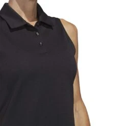 Adidas Women's Texture Sleeveless Polo -Golf Promotion Store adidas 2023 womens texture sleeveless polo black detail itempicture