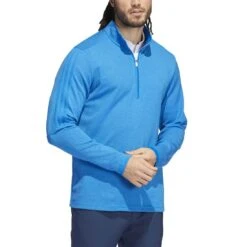 Adidas 3-Stripe Quarter Zip Layering -Golf Promotion Store adidas 3 stripe quarter zip layering blue rush model itempicture