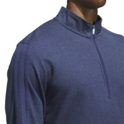 Adidas 3-Stripe Quarter Zip Layering -Golf Promotion Store adidas 3 stripe quarter zip layering collegiate navy model detail itempicture