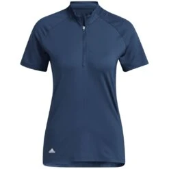 Adidas Women's Short Sleeve Mock Neck Polo -Golf Promotion Store adidas ss22 womens short sleeve mock neck polo crew navy itempicture