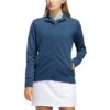 Adidas 2022 Women's Textured Full Zip Jacket -Golf Promotion Store adidas ss22 womens textured full zip jacket crew navy itempicture