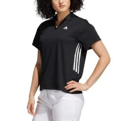 Adidas FW21 Women's 3-Stripe Polo -Golf Promotion Store adidas womens fw21 3 stripe polo black itempicture