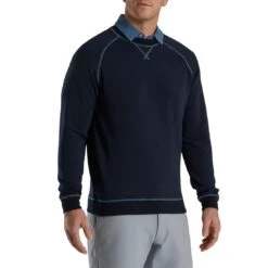 FootJoy French Terry Crewneck -Golf Promotion Store footjoy french terry crewneck navy front itempicture