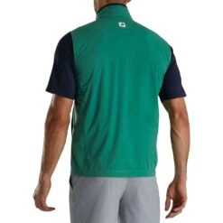 FootJoy HydroKnit Vest -Golf Promotion Store footjoy hydroknit vest evergreen navy back itempicture