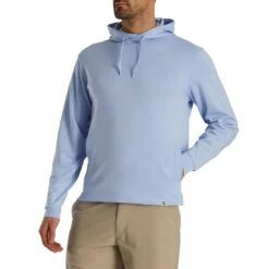 FootJoy Lightweight Hoodie -Golf Promotion Store footjoy lightweight hoodie heather sky front itempicture