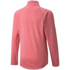 Puma Girls Quarter Zip Pullover -Golf Promotion Store puma 2021 girls quarter zip pullover parfait pink back itempicture