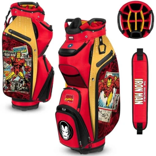 Team Effort Marvel Iron Man Bucket III Cooler Cart Bag -Golf Promotion Store team effort marvel bucket iii cart bag iron man itempicture
