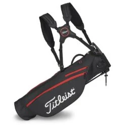 Titleist Premium Carry Bag -Golf Promotion Store titleist 2023 premium carry bag black black red straps itempicture
